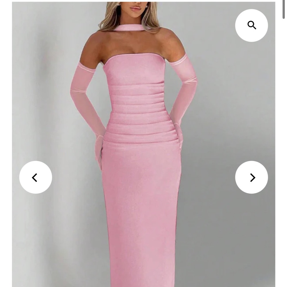 Chic Strapless Pink Gown